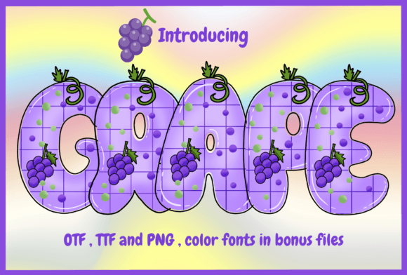 Grape: A Super Sweet and Cute Color Font for Creative Projects