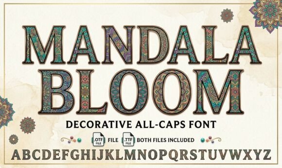Mandala Bloom: A Font That Brings Intricate Floral Art to Your Projects